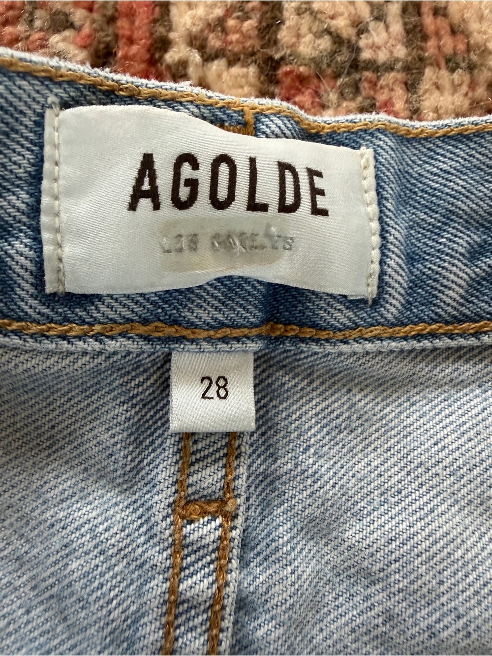 AGOLDE Light Wash High Rise Denim Shorts Size 28 | Button Fly | Cuffed - Picture 4 of 5